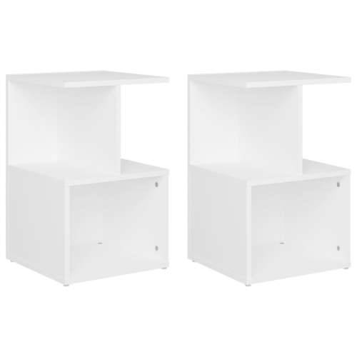 Noćni ormarići 2 kom bijeli 35 x 35 x 55 cm konstruirano drvo - Bijela 2 Cijena