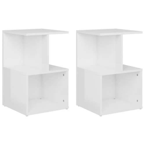 Noćni ormarići 2 kom sjajni bijeli 35x35x55cm konstruirano drvo - Visoko sjajno bijela 2 Cijena