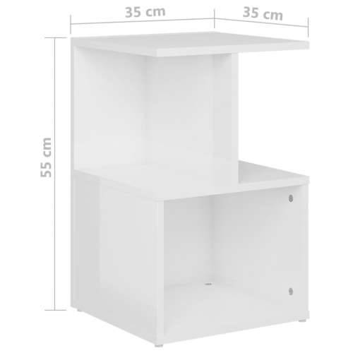 Noćni ormarići 2 kom sjajni bijeli 35x35x55cm konstruirano drvo - Visoko sjajno bijela 2 Cijena