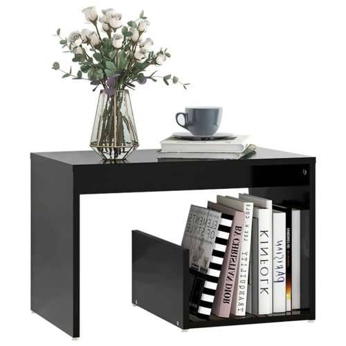 Bočni stolić crni 59 x 36 x 38 cm od konstruiranog drva - Crna 1 Cijena