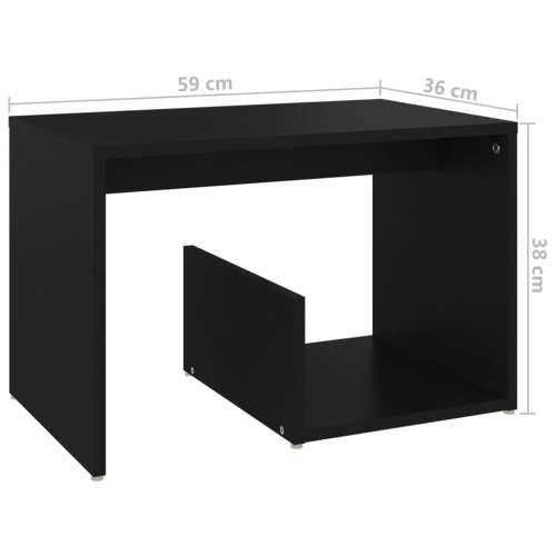 Bočni stolić crni 59 x 36 x 38 cm od konstruiranog drva - Crna 1 Cijena