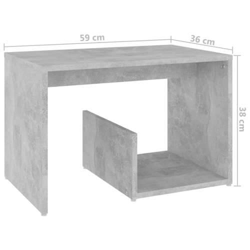 Bočni stolić siva boja betona 59 x 36 x 38 cm konstruirano drvo - Beton siva 1 Cijena