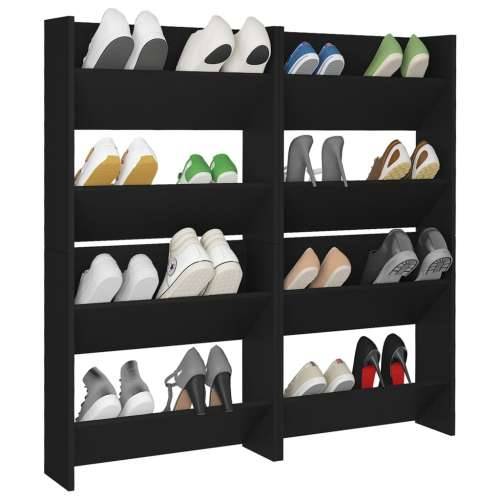 Zidni ormarići za cipele 4 kom crni 60 x 18 x 60 cm drveni - Crna 4 60 cm 1 Cijena