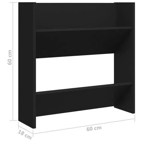 Zidni ormarići za cipele 4 kom crni 60 x 18 x 60 cm drveni - Crna 4 60 cm 1 Cijena