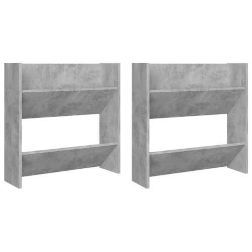 Zidni ormarići za cipele 2 kom boja betona 60x18x60 cm drveni - Beton siva 2 60 cm 1 Cijena