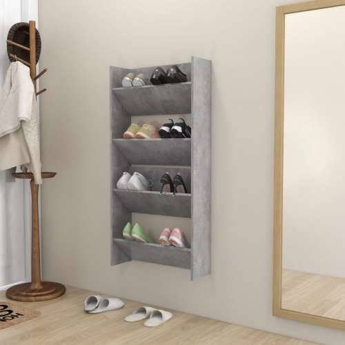 Zidni ormarići za cipele 2 kom boja betona 60x18x60 cm drveni - Beton siva 2 60 cm 1 Cijena