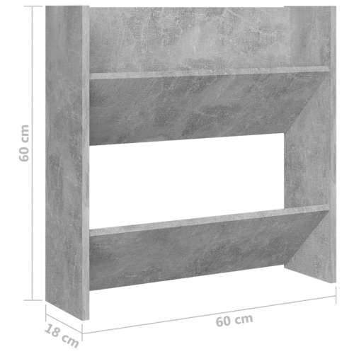 Zidni ormarići za cipele 2 kom boja betona 60x18x60 cm drveni - Beton siva 2 60 cm 1 Cijena