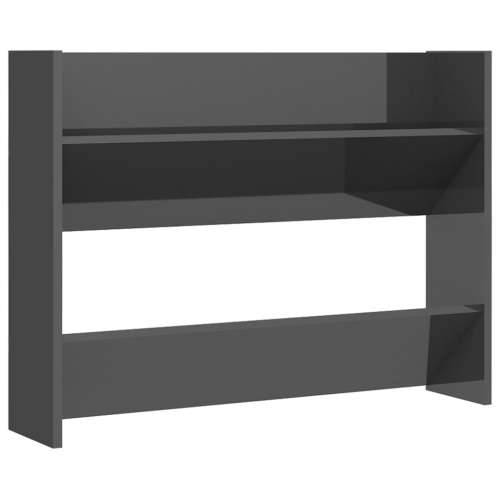 Zidni ormarić za cipele sjajni sivi 80 x 18 x 60 cm drveni - visoko sjajno siva 1 60 cm 80 cm Cijena
