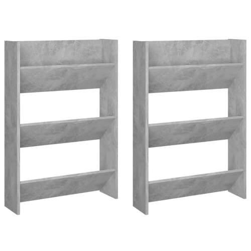 Zidni ormarići za cipele 2 kom boja betona 60x18x90 cm drveni - Beton siva 2 90 cm 60 cm Cijena