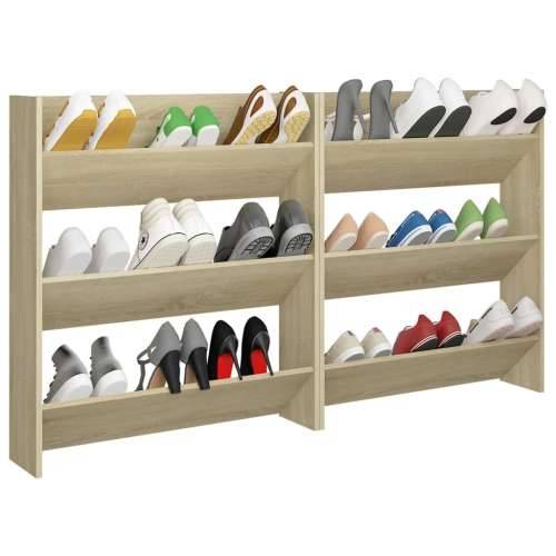 Zidni ormarići za cipele 2 kom boja hrasta 80x18x90 cm drveni - sonoma hrast 2 90 cm 80 cm Cijena