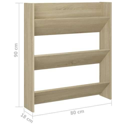 Zidni ormarići za cipele 2 kom boja hrasta 80x18x90 cm drveni - sonoma hrast 2 90 cm 80 cm Cijena