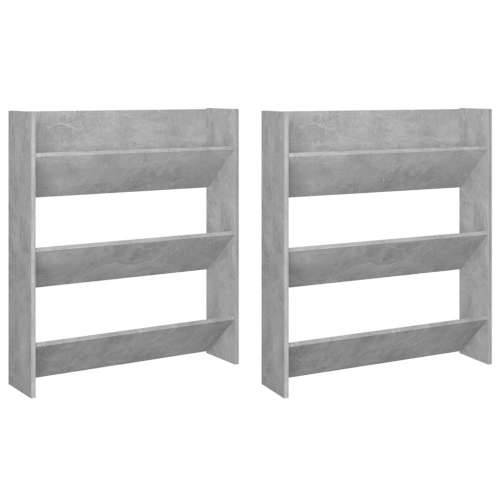 Zidni ormarići za cipele 2 kom boja betona 80x18x90 cm drveni - Beton siva 2 90 cm 80 cm Cijena
