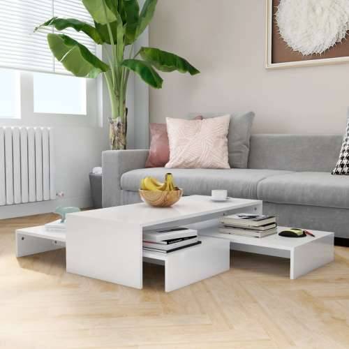 Set uklapajućih stolića za kavu sjajni bijeli 100x100x26,5 cm - Visoko sjajno bijela 1 Cijena