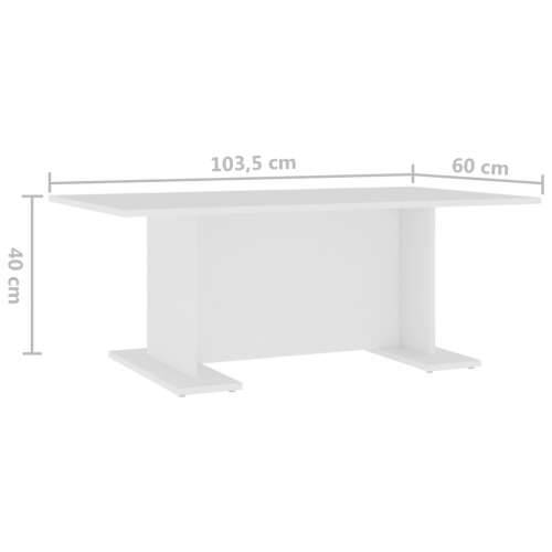 Stolić za kavu bijeli 103,5 x 60 x 40 cm od konstruiranog drva - Bijela 1 Cijena
