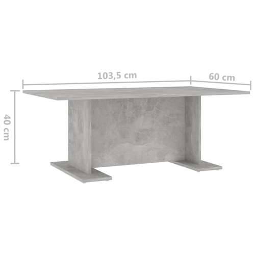 Stolić za kavu siva boja betona 103,5 x 60 x 40 cm od iverice - Beton siva 1 Cijena