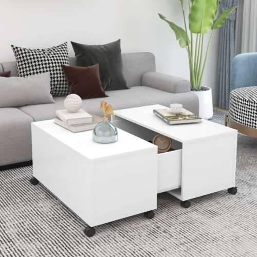 Stolić za kavu bijeli 75 x 75 x 38 cm od iverice - Bijela 1 Cijena