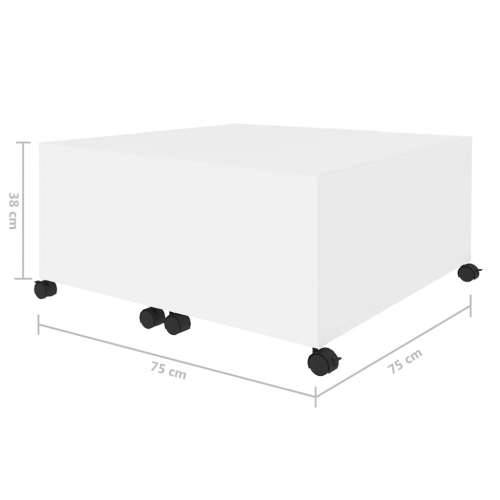 Stolić za kavu bijeli 75 x 75 x 38 cm od iverice - Bijela 1 Cijena