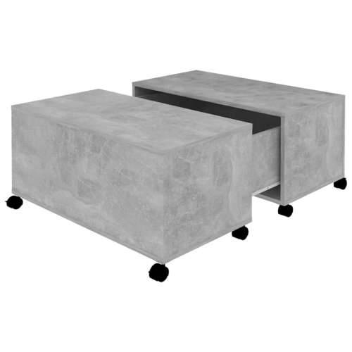 Stolić za kavu siva boja betona 75 x 75 x 38 cm od iverice - Beton siva 1 Cijena