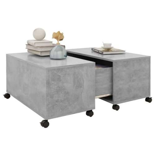 Stolić za kavu siva boja betona 75 x 75 x 38 cm od iverice - Beton siva 1 Cijena