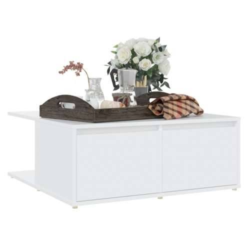 Stolić za kavu bijeli 80 x 80 x 31 cm od konstruiranog drva - Bijela 1 Cijena