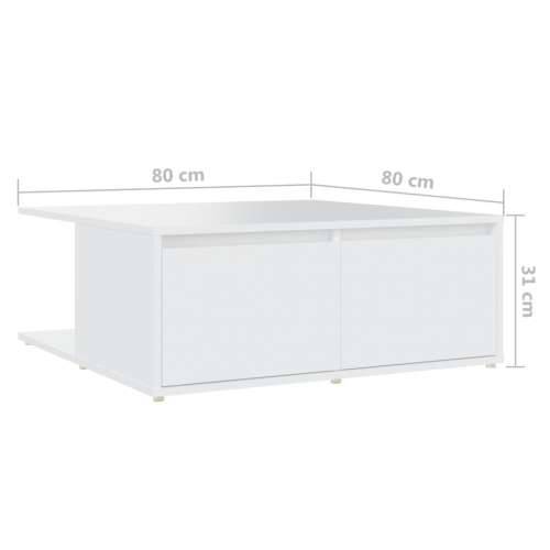 Stolić za kavu bijeli 80 x 80 x 31 cm od konstruiranog drva - Bijela 1 Cijena