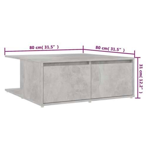 Stolić za kavu siva boja betona 80 x 80 x 31 cm od iverice - Beton siva 1 Cijena