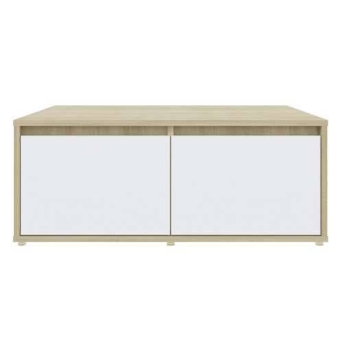 Stolić za kavu bijeli i hrast 80 x 80 x 31 cm konstruirano drvo - Bijela i boja hrasta sonome 1 Cijena