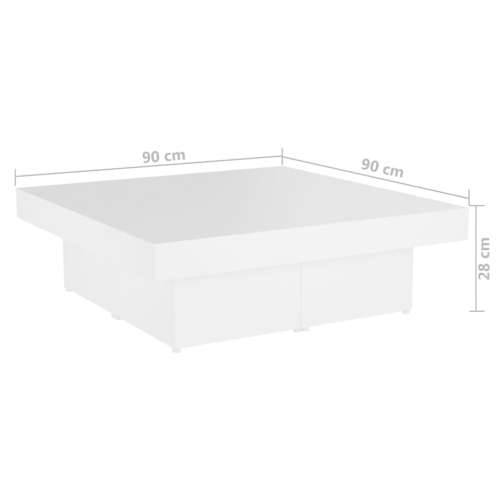 Stolić za kavu bijeli 90 x 90 x 28 cm od konstruiranog drva - Bijela 1 Cijena
