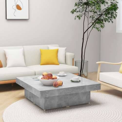 Stolić za kavu boja betona 90 x 90 x 28 cm konstruirano drvo - Beton siva 1 Cijena