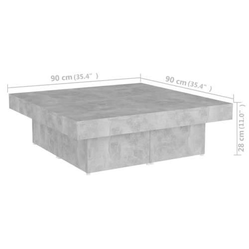 Stolić za kavu boja betona 90 x 90 x 28 cm konstruirano drvo - Beton siva 1 Cijena