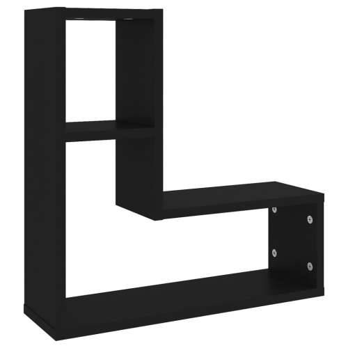 Zidne police 2 kom crne 50 x 15 x 50 cm konstruirano drvo - Crna 2 1 Cijena