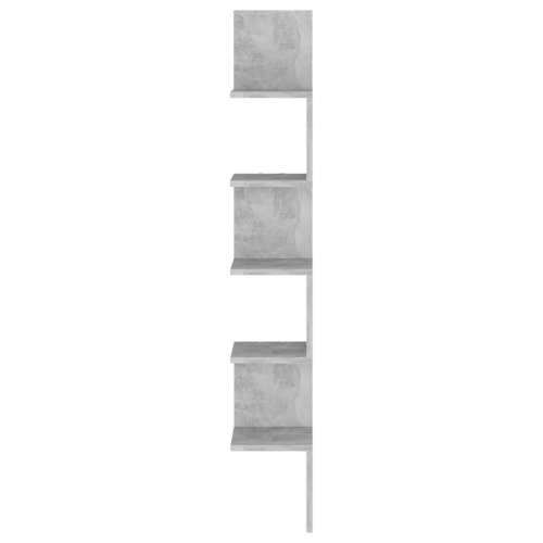 Zidne kutne police siva boja betona 20 x 20 x 127,5 cm drvene Cijena