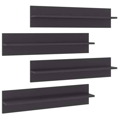 Zidne police 4 kom sjajne sive 80x11,5x18 cm konstruirano drvo - visoko sjajno siva 4 1 Cijena