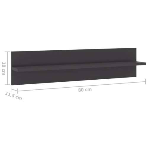 Zidne police 4 kom sjajne sive 80x11,5x18 cm konstruirano drvo - visoko sjajno siva 4 1 Cijena