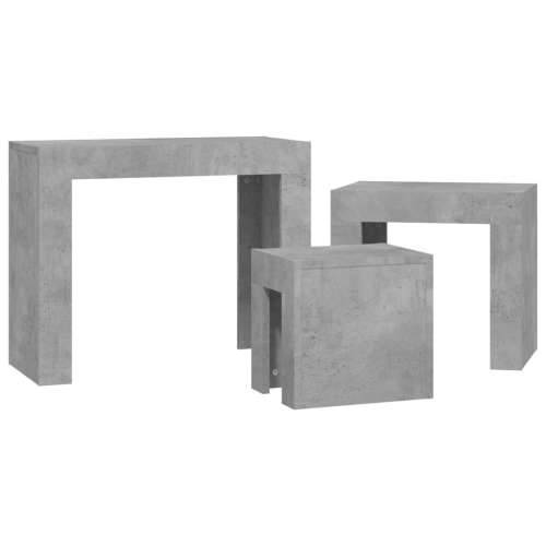 Uklapajući stolići za kavu 3 kom siva boja betona od iverice Cijena