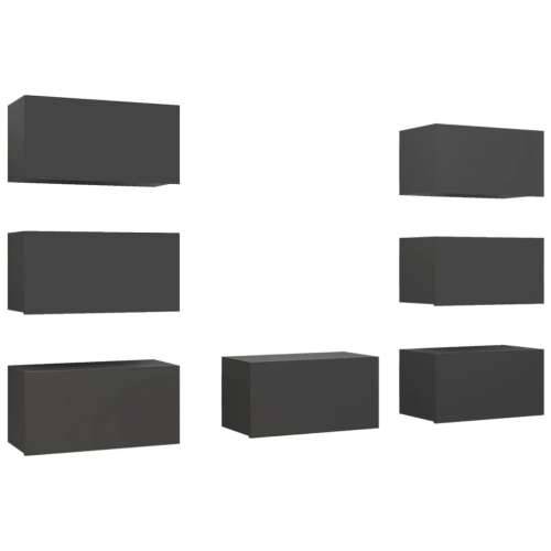 TV ormarići 7 kom sivi 30,5 x 30 x 60 cm od konstruiranog drva - Siva 7 Cijena