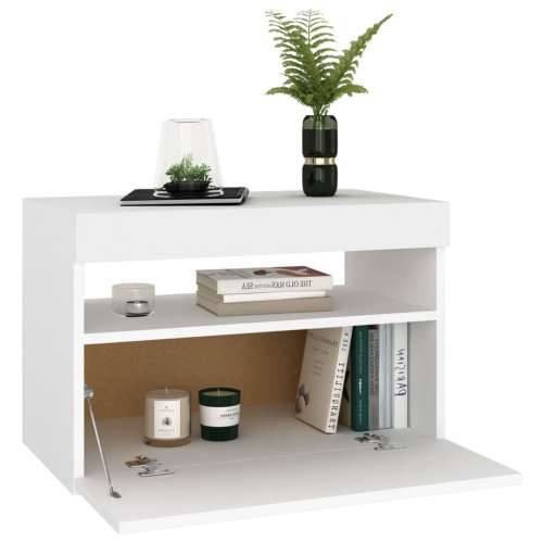 Noćni ormarić LED visoki sjaj bijeli 2 kom 60 x 35 x 40 cm drvo - Bijela 2 Cijena