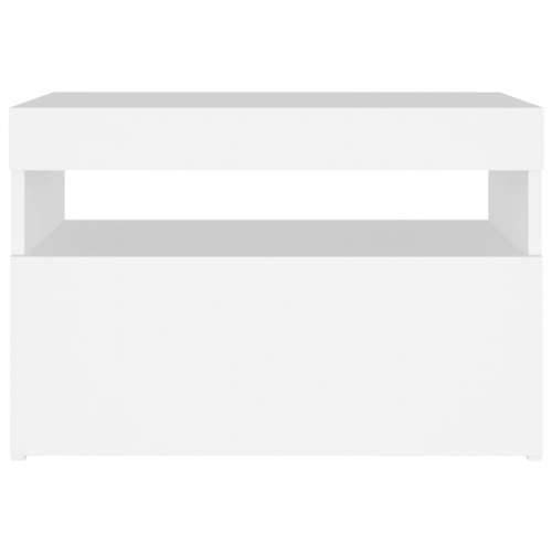 Noćni ormarić LED visoki sjaj bijeli 2 kom 60 x 35 x 40 cm drvo - Bijela 2 Cijena