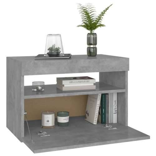 Noćni ormarić s LED svjetlima siva boja betona 60 x 35 x 40 cm - Beton siva 1 Cijena