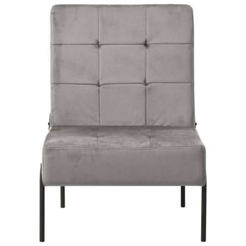 Stolica za opuštanje 65 x 79 x 87 cm svjetlosiva baršunasta - Svjetlosiva 1 Cijena