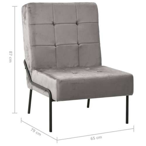 Stolica za opuštanje 65 x 79 x 87 cm svjetlosiva baršunasta - Svjetlosiva 1 Cijena