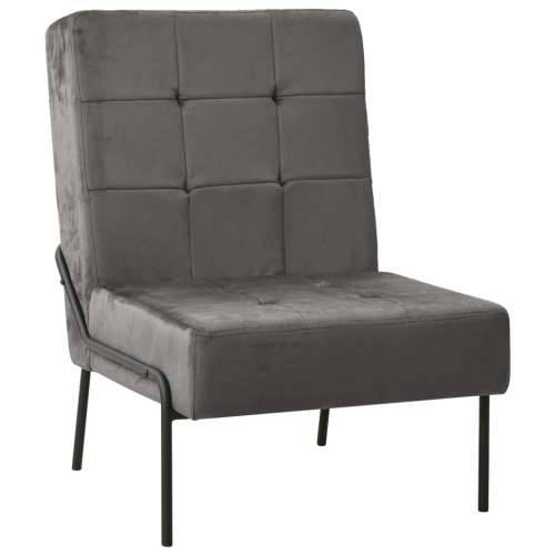 Stolica za opuštanje 65 x 79 x 87 cm tamnosiva baršunasta - Tamno siva 1 Cijena