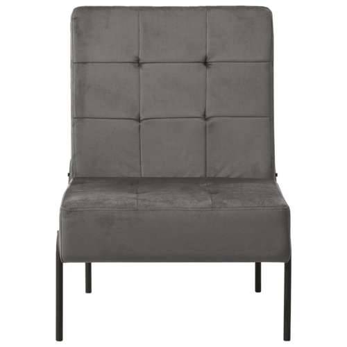 Stolica za opuštanje 65 x 79 x 87 cm tamnosiva baršunasta - Tamno siva 1 Cijena