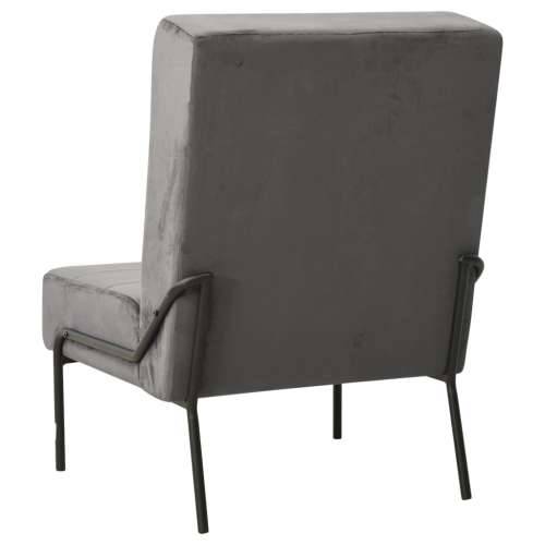 Stolica za opuštanje 65 x 79 x 87 cm tamnosiva baršunasta - Tamno siva 1 Cijena