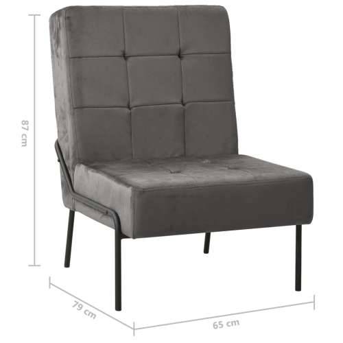 Stolica za opuštanje 65 x 79 x 87 cm tamnosiva baršunasta - Tamno siva 1 Cijena