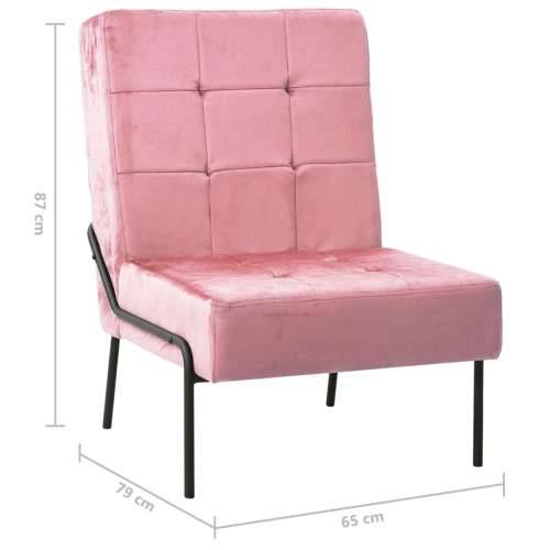 Stolica za opuštanje 65 x 79 x 87 cm ružičasta baršunasta - Ružičasta 1 Cijena