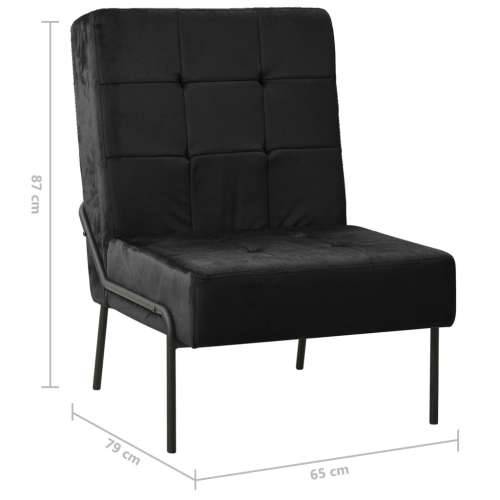 Stolica za opuštanje 65 x 79 x 87 cm crna baršunasta - Crna 1 Cijena
