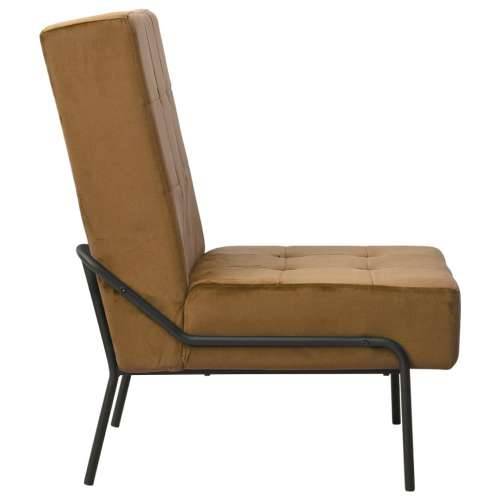 Stolica za opuštanje 65 x 79 x 87 cm smeđa baršunasta - Smeđa 1 Cijena