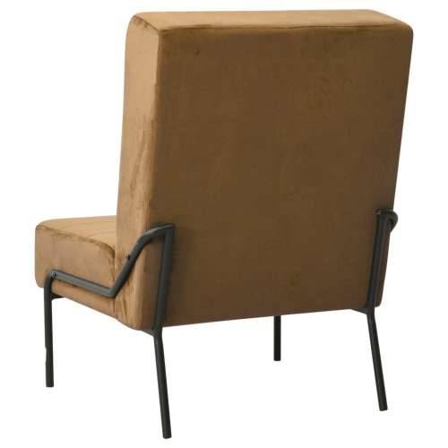 Stolica za opuštanje 65 x 79 x 87 cm smeđa baršunasta - Smeđa 1 Cijena