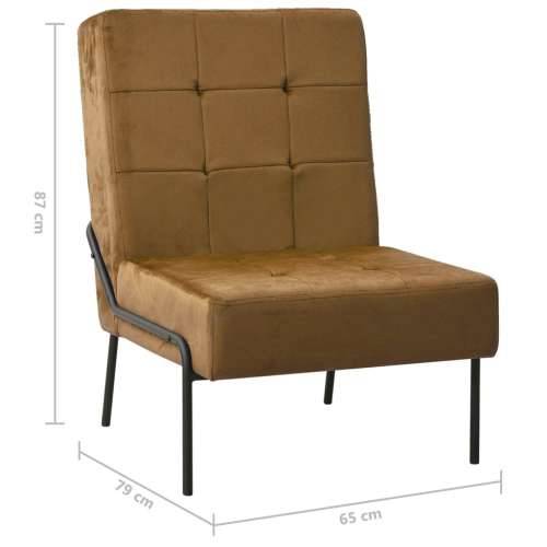 Stolica za opuštanje 65 x 79 x 87 cm smeđa baršunasta - Smeđa 1 Cijena